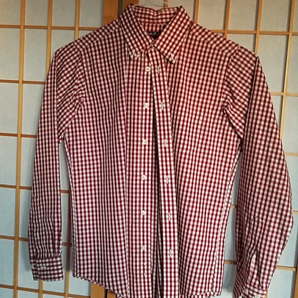 Brooks Brothers boys red checkered dress shirt